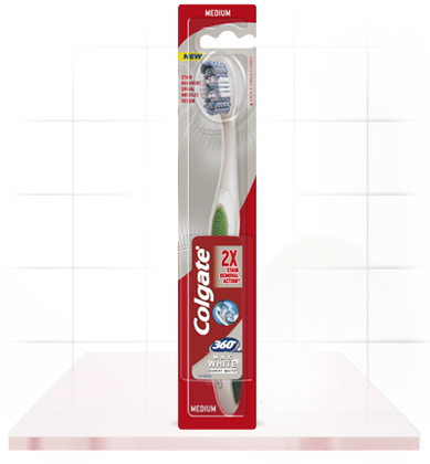 Colgate 360 Degrees Max White One Toothbrush with Whitening Cups and Polishing Bristles